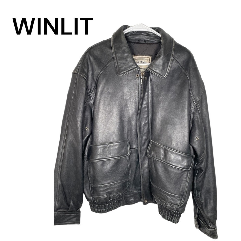 XLarge Winlit Leather Jacket 🧥 with Front Pockets
